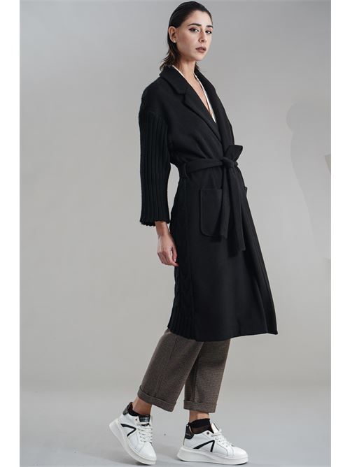 Cappotto con cintura Love To Love by Gai Mattiolo | LV1607NERO